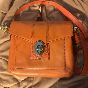 Coach Burnt Orange Leather Crossbody Bag